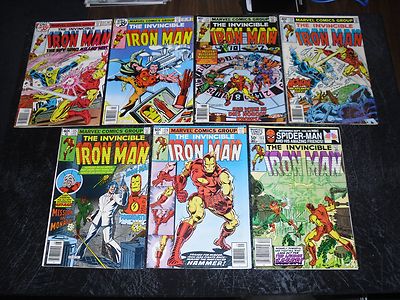 The Invincible Iron Man #'s 126,153,124,117,123,118,125 Great bronze Lot