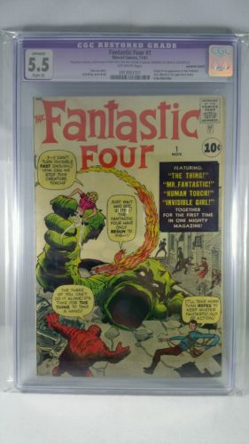 Fantastic Four #1 Marvel 1961 CGC 5.5  Origin/1st app Fantastic Four ships fast