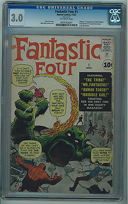 FANTASTIC FOUR #1 CGC 3.0 1ST FANTASTIC FOUR OFF-WHITE PAGES SILVER AGE 001