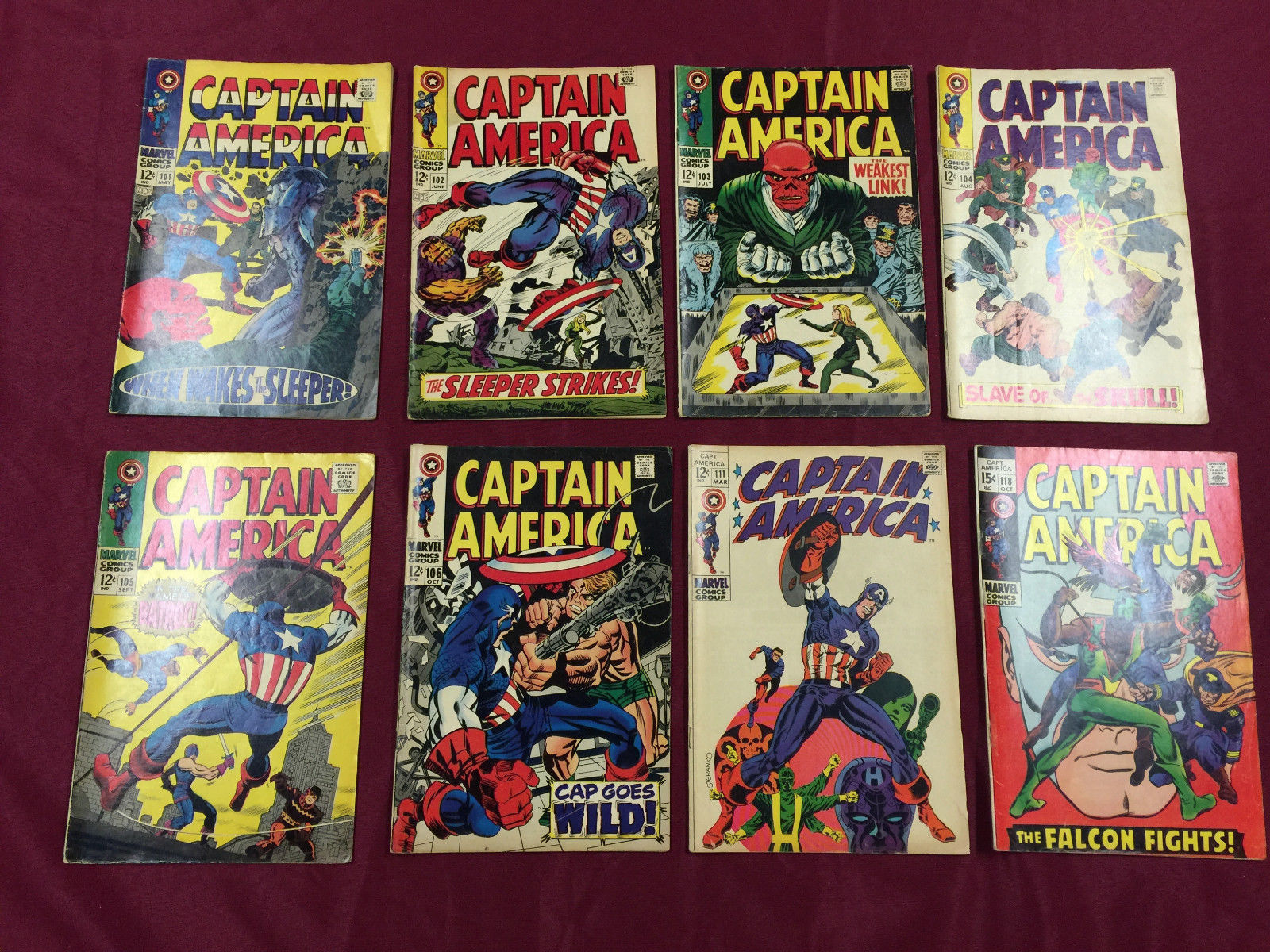 Captain America 101-118 FN+ Lot Steranko-Kirby-Colan Classics... B yah