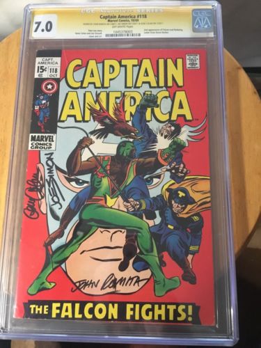 Captain America #118 CGC 7.0 SS By Joe Simon, Gene Colon, John Romita