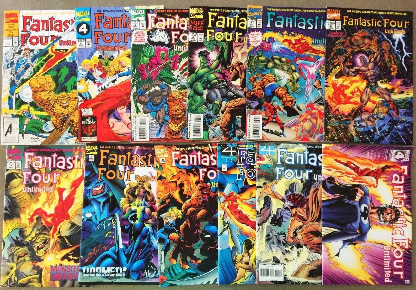 Fantastic Four Unlimited #1-12 Full Run Set Marvel Comics (1993) Very High Grade