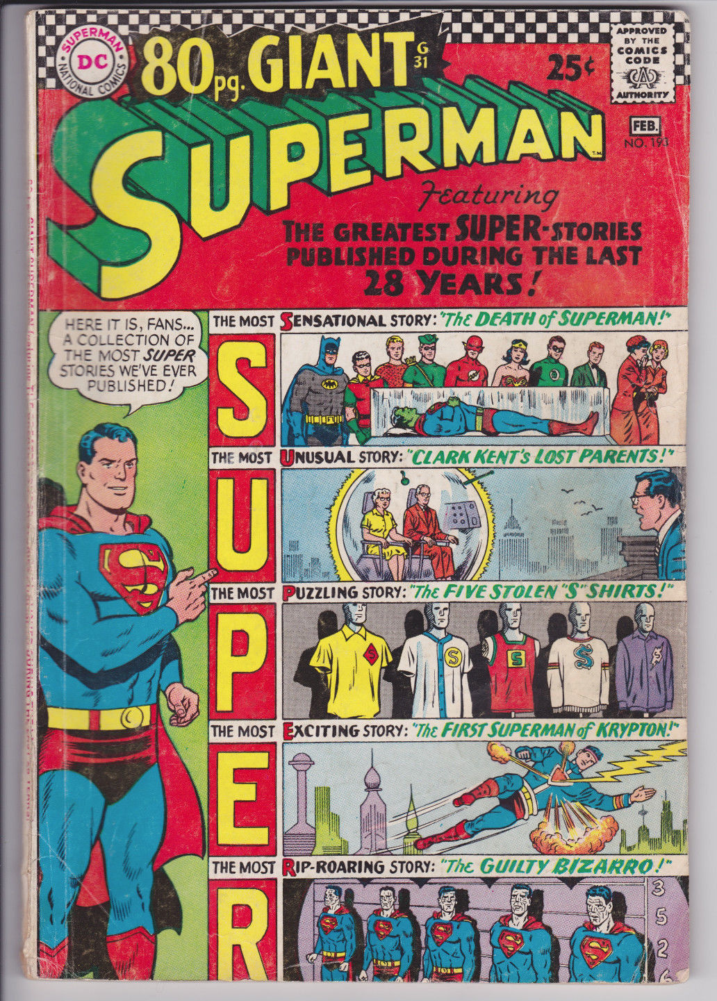 Lot Run 6 Silver Age Superman Comics 193 194 195 196 197 198 Low Starting Price