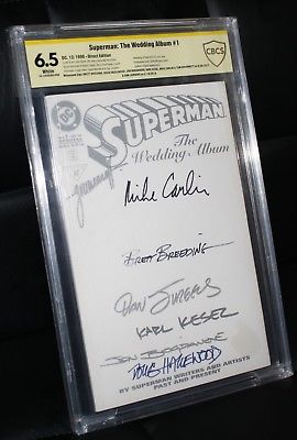 Superman: The Wedding Album #1 CBCS 6.5 Direct Edition x7 Signed by Breeding...