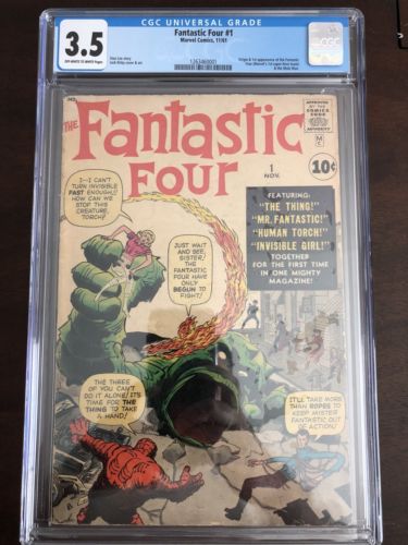 1961 Fantastic Four #1  CGC 3.5 The Fantastic Four and Mole Man 1st App