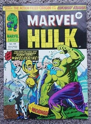 Mighty World Of Marvel #198 1st Wolverine Appearance UK Weekly July 14th 1976
