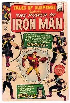 Marvel Comics  TALES OF SUSPENSE  #57  1st HAWKEYE Captain america 5.5 FN